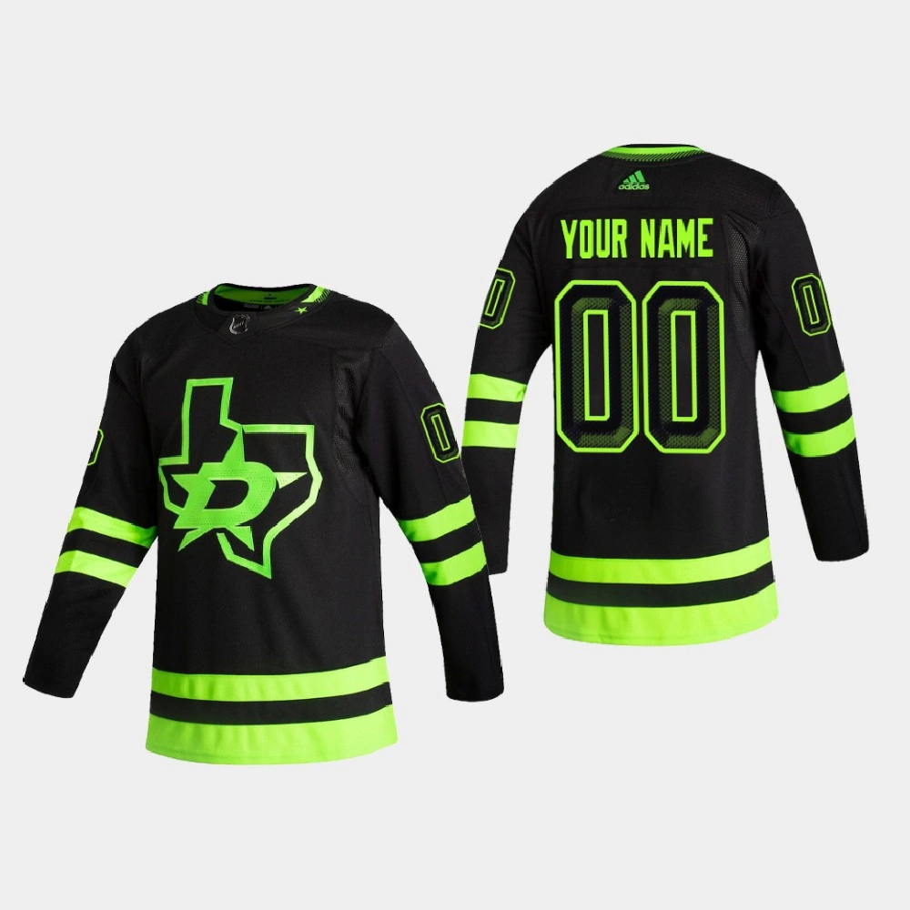 Dallas Stars Custom #00 2020-21 Alternate Blackout Authentic Pro Black Jersey Dallas Stars Custom #00 2020-21 Alternate Blackout Authentic Pro Black Jersey