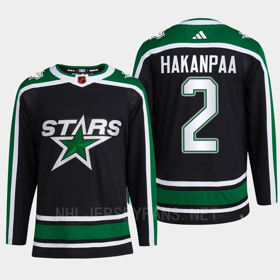 Jani Hakanpaa Reverse Retro 2.0 2022 Dallas Stars Black Jersey Authentic Pro Primegreen #2