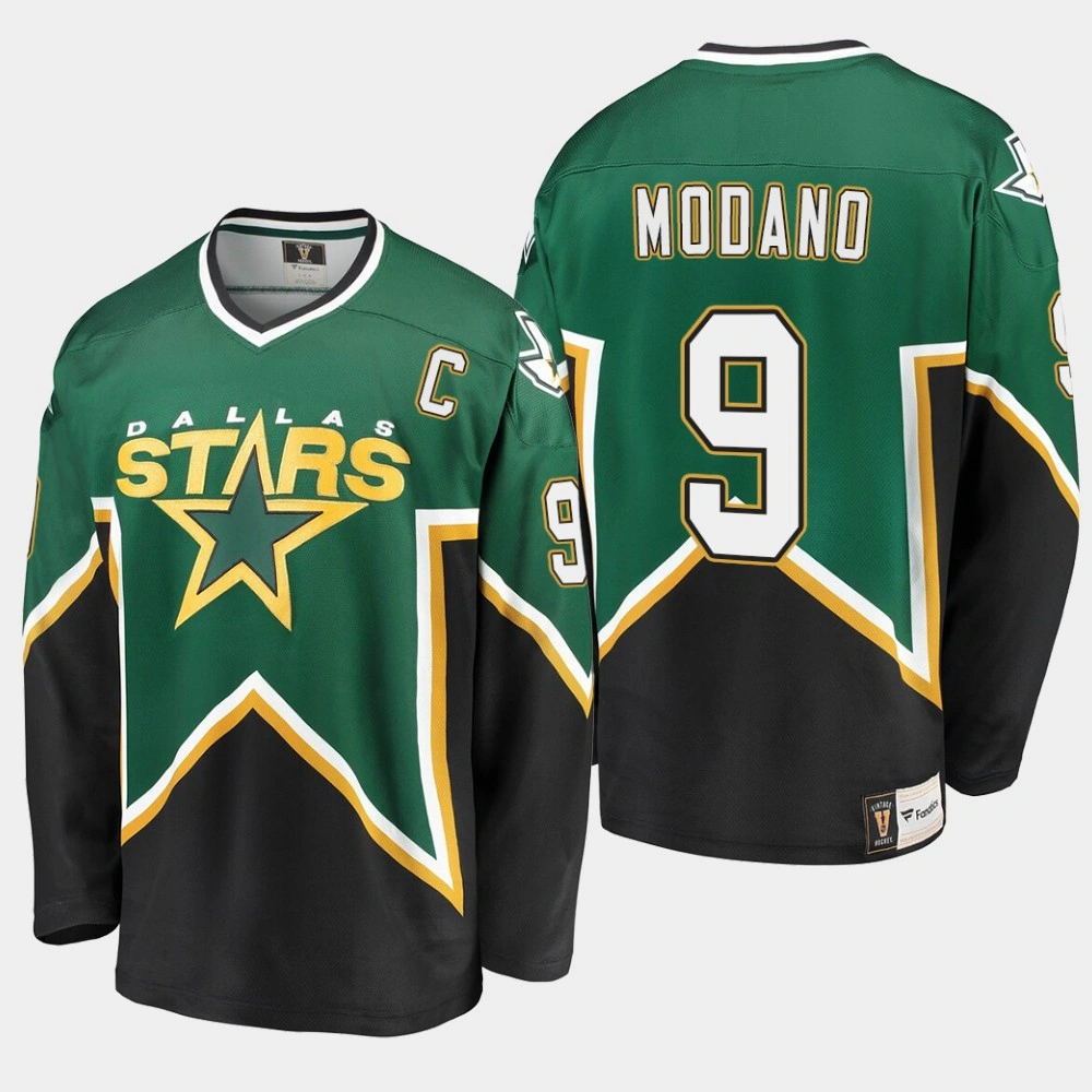 Youth Dallas Stars Mike Modano #9 Heritage Premier Retired Player Kelly Green Jersey