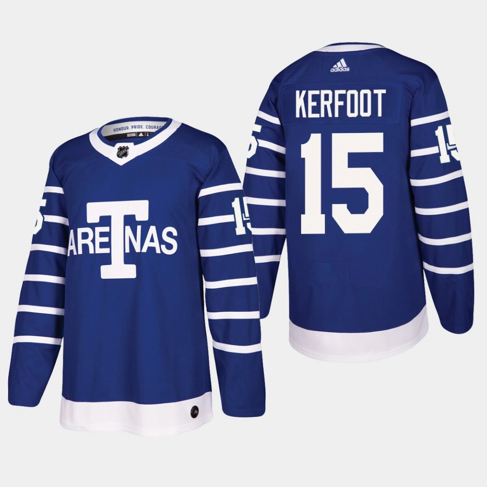 Women's Toronto Arenas Alexander Kerfoot #15 Throwback Authentic Blue Jersey