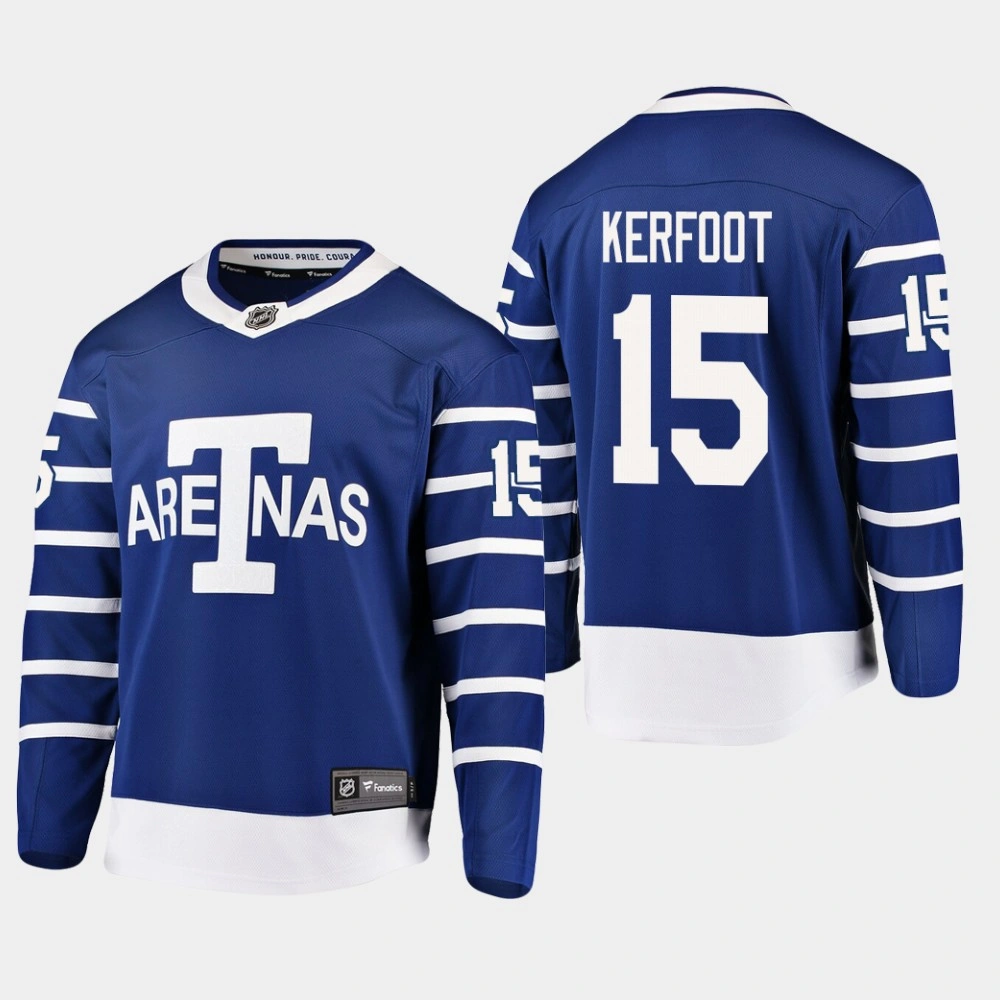 Women's Toronto Arenas Alexander Kerfoot #15 Throwback Breakaway Player Blue Jersey
