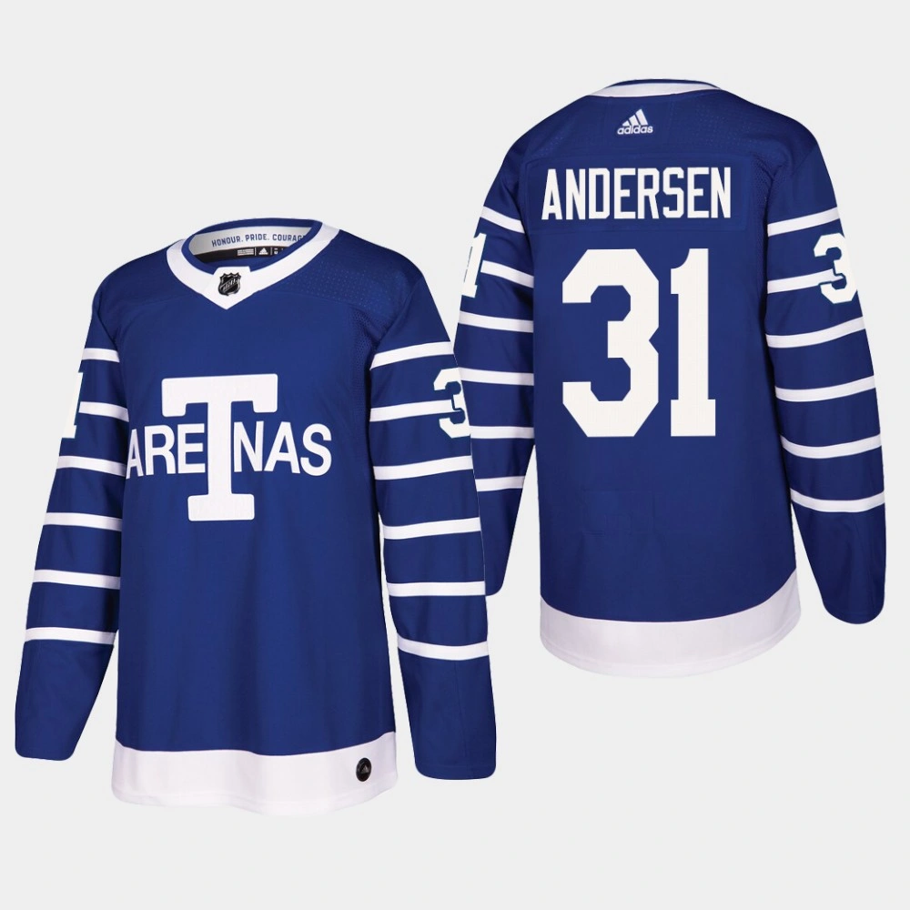 Women's Toronto Arenas Frederik Andersen #31 Throwback Authentic Blue Jersey