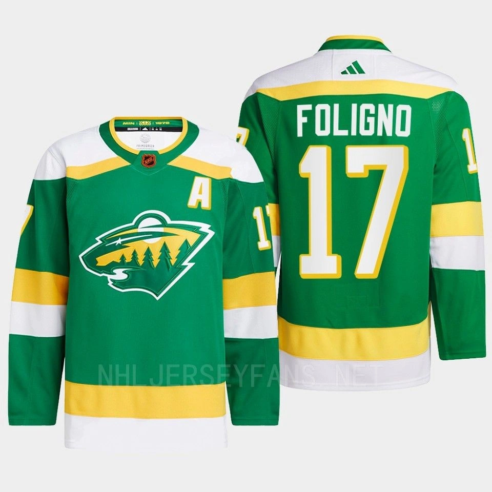 Youth Marcus Foligno #17 Minnesota Wild Green Jersey 2022 Reverse Retro 2.0 Authentic Pro Youth Marcus Foligno #17 Minnesota Wild Green Jersey 2022 Reverse Retro 2.0 Authentic Pro