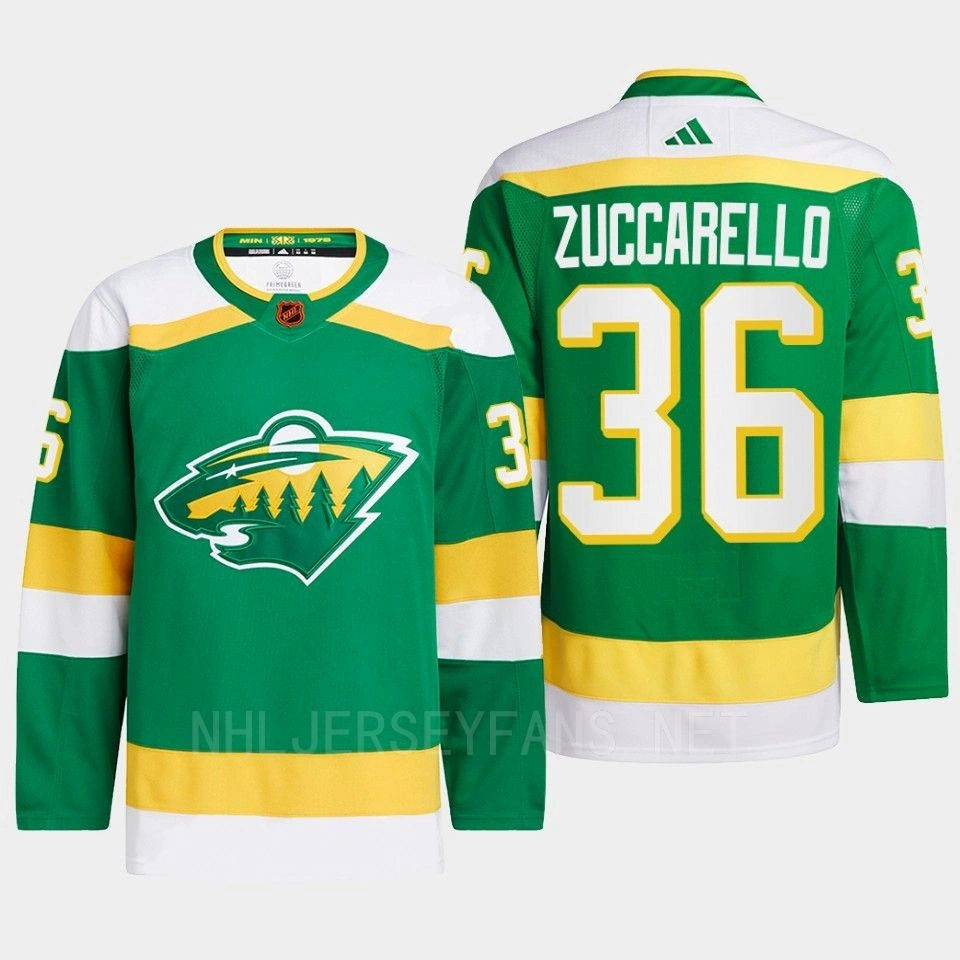 Women's Mats Zuccarello #36 Minnesota Wild Green Jersey 2022 Reverse Retro 2.0 Authentic Pro