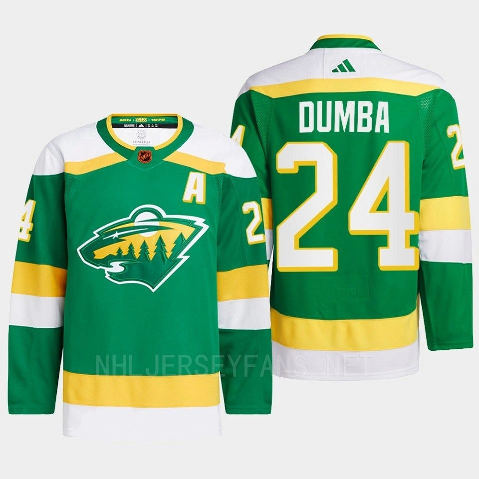 Matt Dumba #24 Minnesota Wild Green Jersey 2022 Reverse Retro 2.0 Authentic Pro