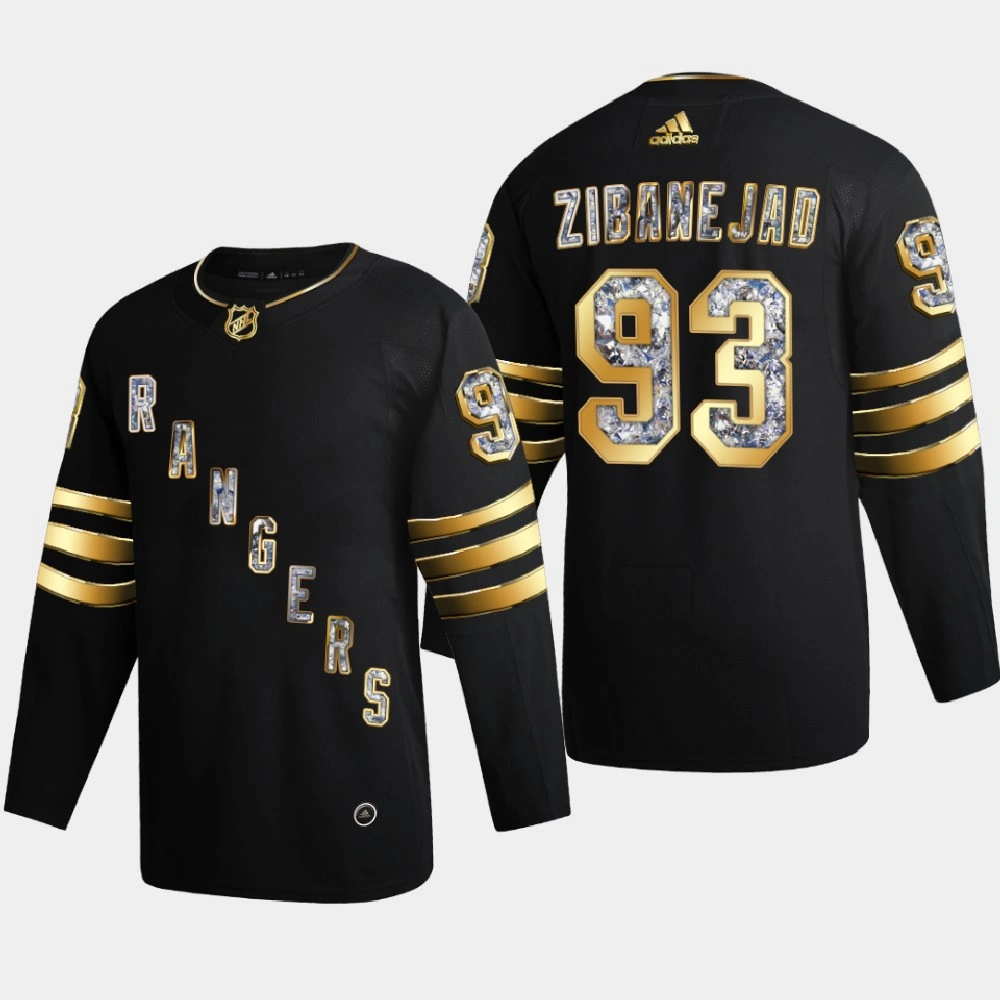 Women's Mika Zibanejad New York Rangers 2022 Stanley Cup Playoffs Black Diamond Edition Jersey Authentic