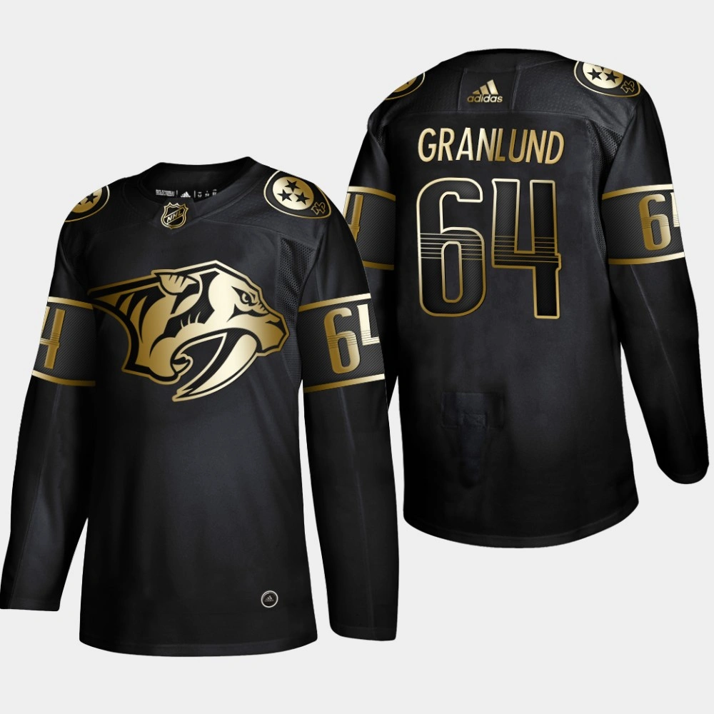 Nashville Predators Mikael Granlund #64 2019 NHL Golden Edition Authentic Player Jersey - Black Nashville Predators Mikael Granlund #64 2019 NHL Golden Edition Authentic Player Jersey - Black