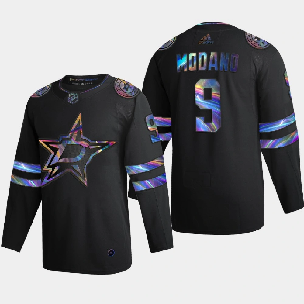 Youth Dallas Stars Mike Modano #9 Iridescent Holographic Collection Authentic Black Jersey Youth Dallas Stars Mike Modano #9 Iridescent Holographic Collection Authentic Black Jersey