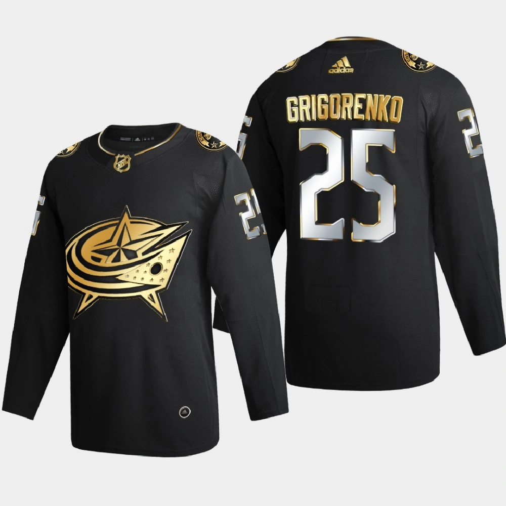 Women's Columbus Blue Jackets Mikhail Grigorenko #25 2020-21 Golden Edition Limited Authentic Jersey - Black Women's Columbus Blue Jackets Mikhail Grigorenko #25 2020-21 Golden Edition Limited Authentic Jersey - Black