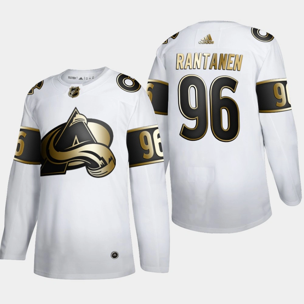 Men's Colorado Avalanche Mikko Rantanen #96 NHL Golden Edition White Authentic Jersey Men's Colorado Avalanche Mikko Rantanen #96 NHL Golden Edition White Authentic Jersey