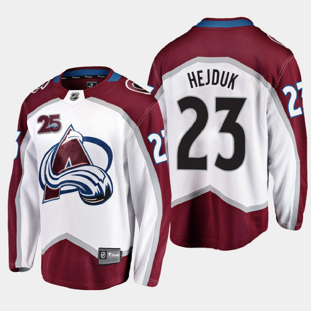 Women's Colorado Avalanche Milan Hejduk #23 2020-21 25th Anniversary Away White Jersey - Men Women's Colorado Avalanche Milan Hejduk #23 2020-21 25th Anniversary Away White Jersey - Men