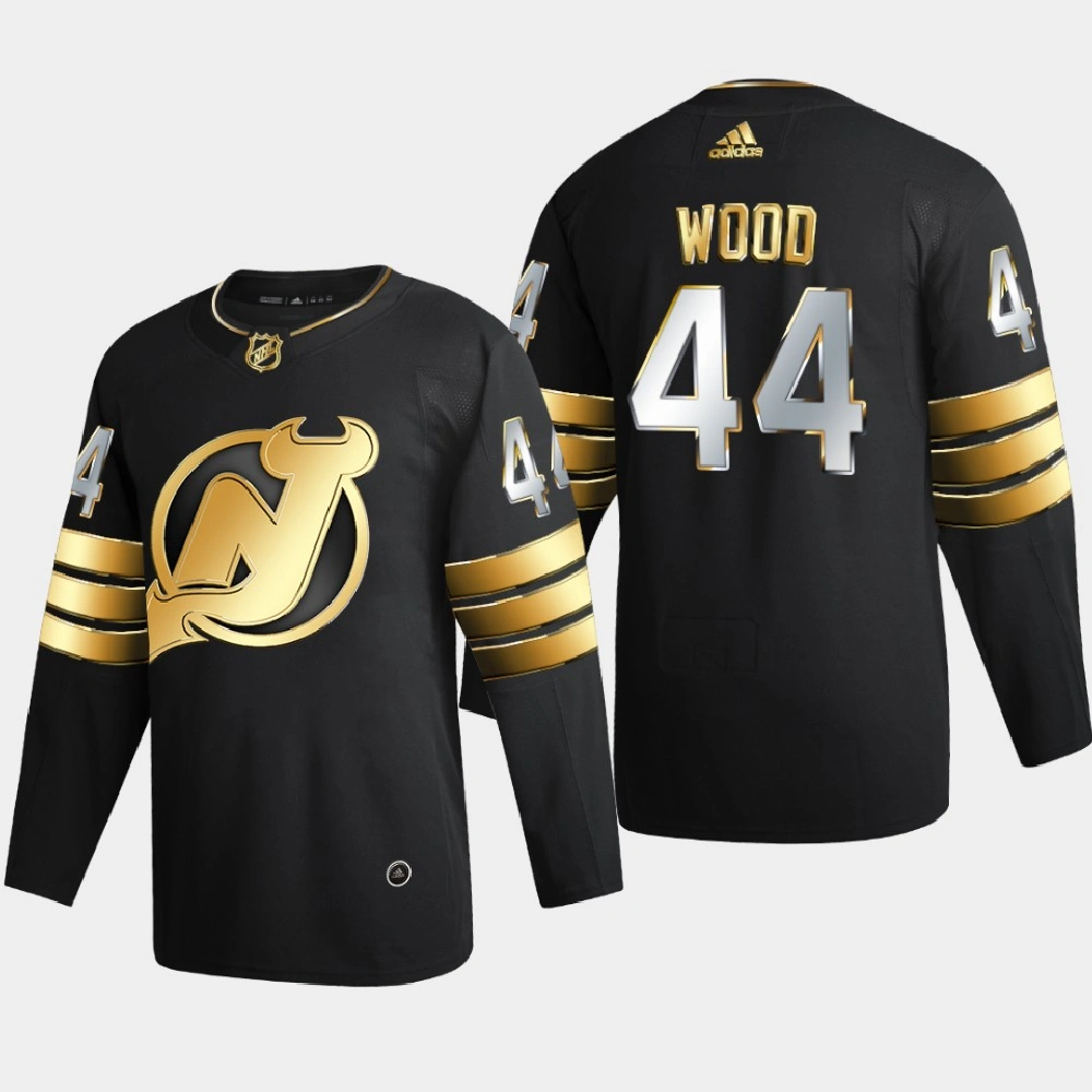 Men New Jersey Devils miles wood #44 2020-21 Golden Edition Limited Authentic Jersey - Black