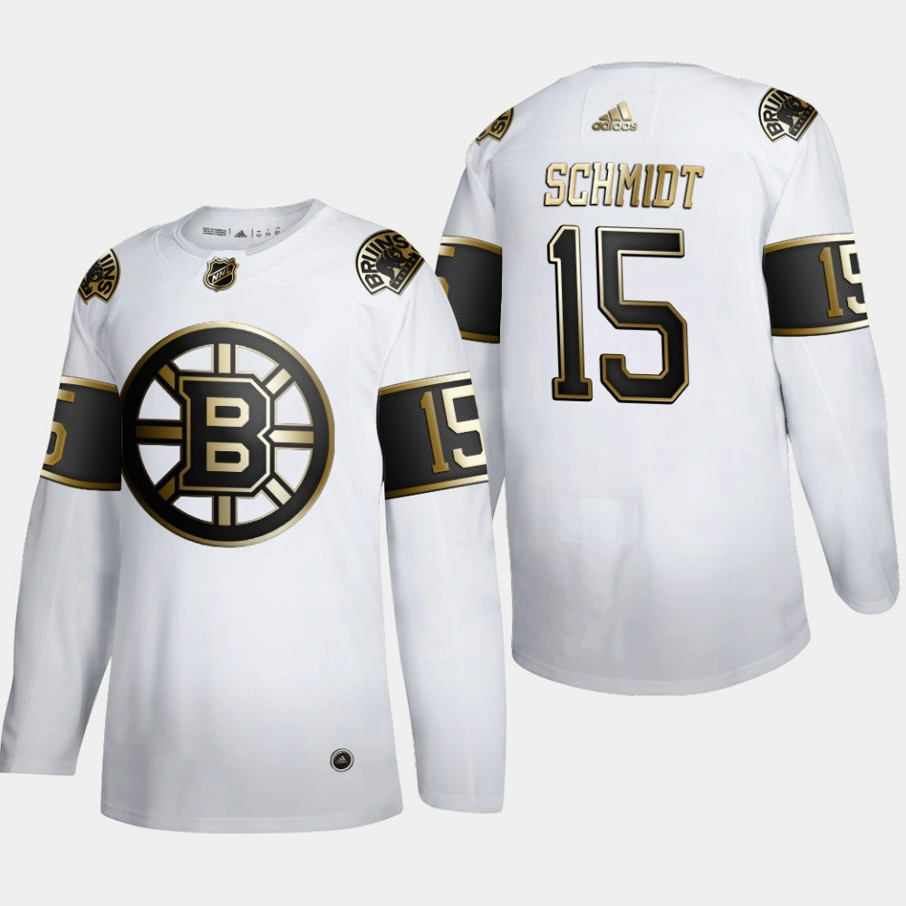 Youth Boston Bruins Milt Schmidt #15 NHL Golden Edition White Retired Authentic Jersey Youth Boston Bruins Milt Schmidt #15 NHL Golden Edition White Retired Authentic Jersey