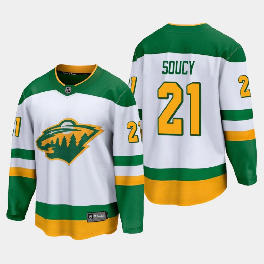 Men's Minnesota Wild Carson Soucy #21 Special Edition 2021 White Jersey Men's Minnesota Wild Carson Soucy #21 Special Edition 2021 White Jersey