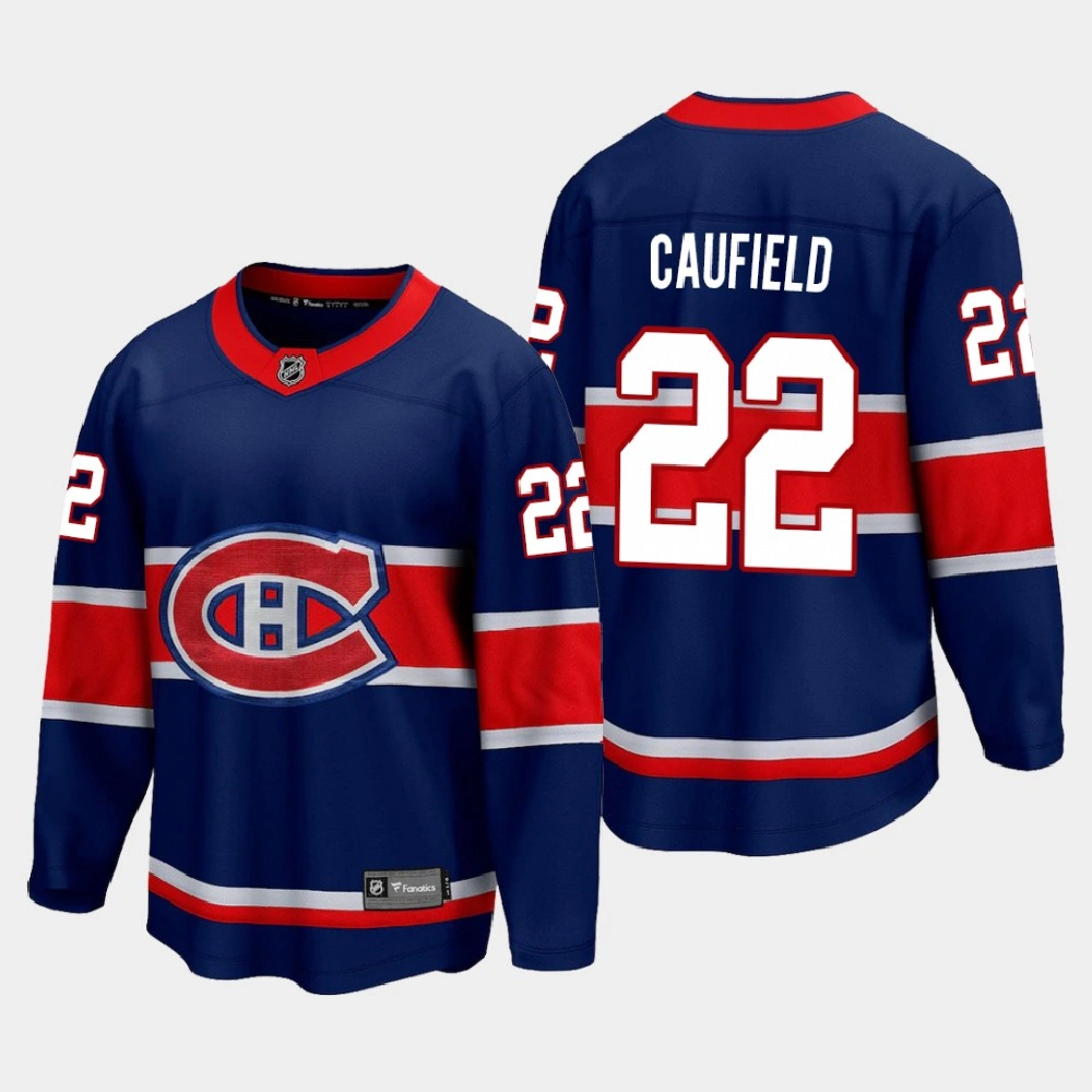 Youth Montreal Canadiens Cole Caufield #22 Reverse Retro 2021 Blue Jersey Youth Montreal Canadiens Cole Caufield #22 Reverse Retro 2021 Blue Jersey