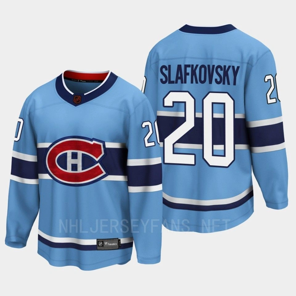 Women's Juraj Slafkovsky Montreal Canadiens 2022 Special Edition 2.0 Breakaway Player Retro Blue Jersey