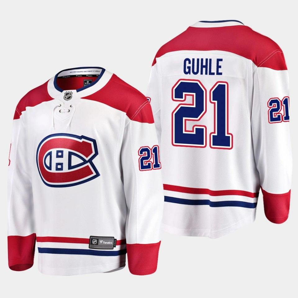 Montreal Canadiens Kaiden Guhle Away White #21 Jersey Breakaway Player Montreal Canadiens Kaiden Guhle Away White #21 Jersey Breakaway Player