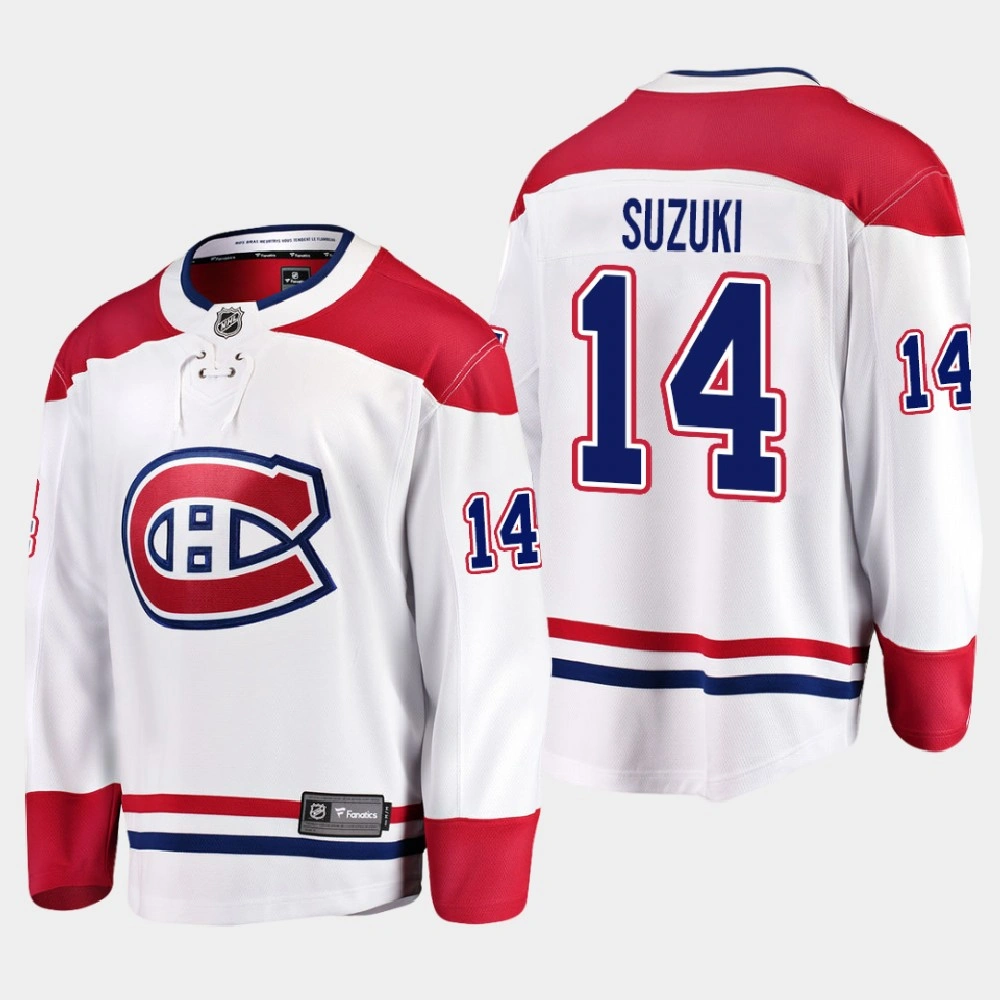 Youth Montreal Canadiens Nick Suzuki #14 Away 2021 White Jersey Youth Montreal Canadiens Nick Suzuki #14 Away 2021 White Jersey
