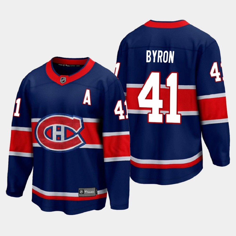 Men's Montreal Canadiens Paul Byron #41 Special Edition 2021 Navy Jersey Men's Montreal Canadiens Paul Byron #41 Special Edition 2021 Navy Jersey