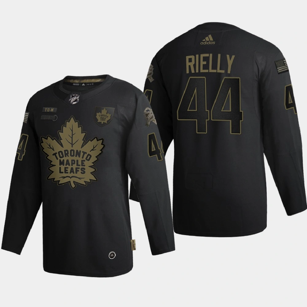 Men Toronto Maple Leafs Morgan Rielly #44 2020 Veterans Day Authentic Black Jersey