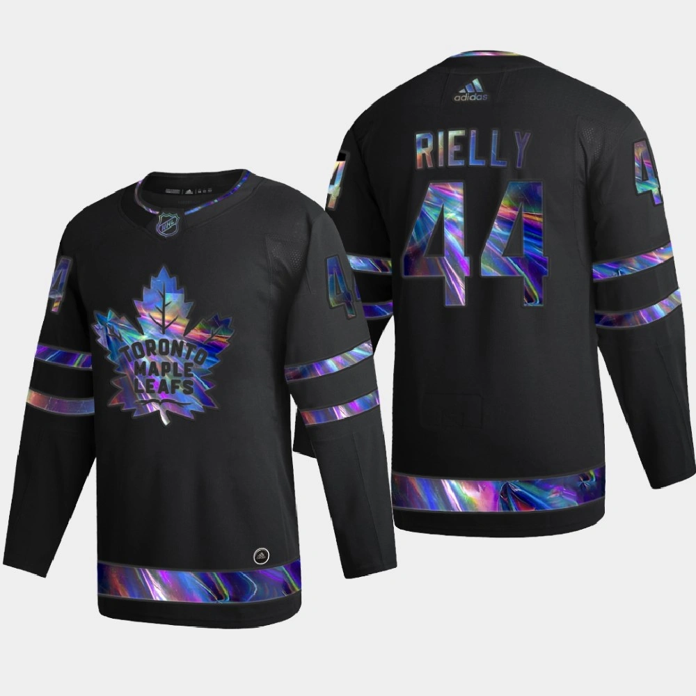 Women's Toronto Maple Leafs Morgan Rielly #44 Iridescent Holographic Authentic Black Jersey