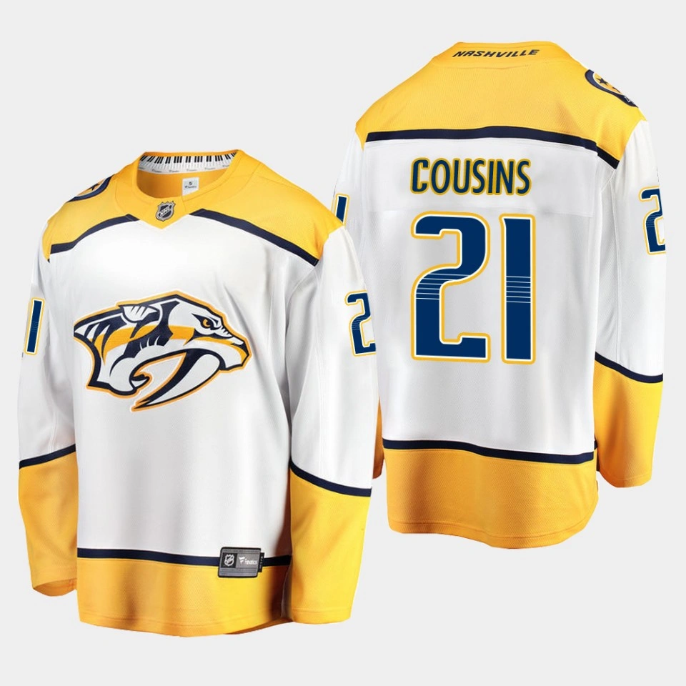 Nashville Predators Nick Cousins Away White #21 Jersey Breakaway Player