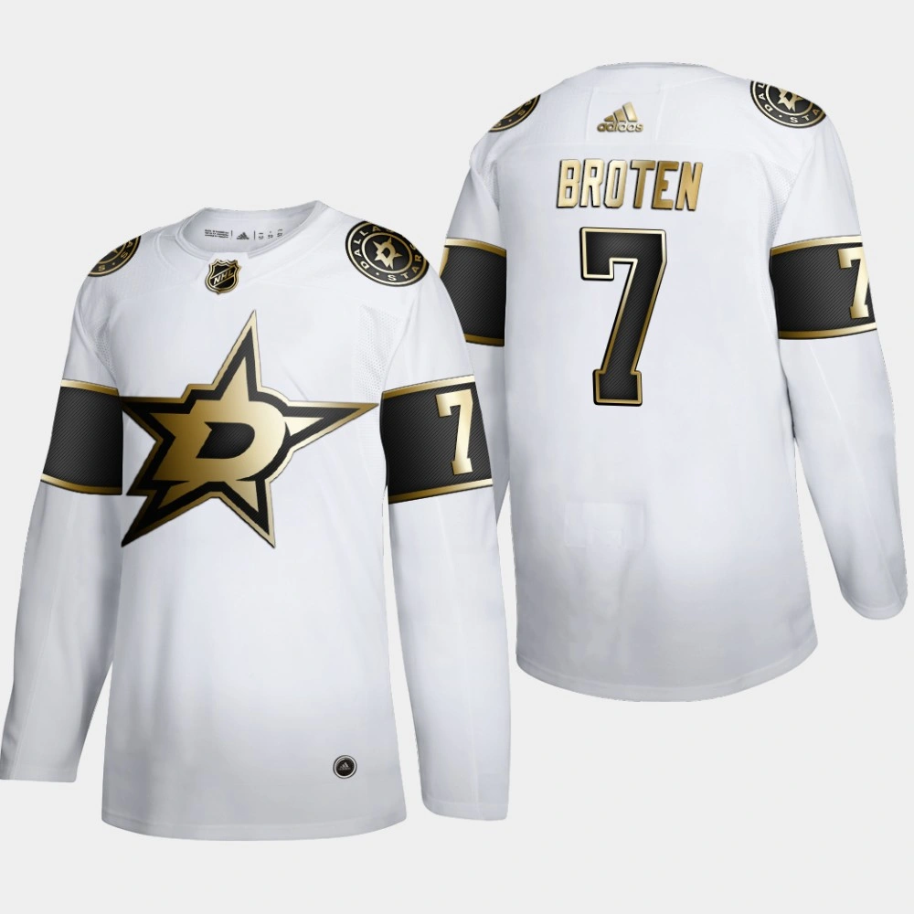 Women's Dallas Stars Neal Broten #7 NHL Golden Edition White Retired Authentic Jersey Women's Dallas Stars Neal Broten #7 NHL Golden Edition White Retired Authentic Jersey