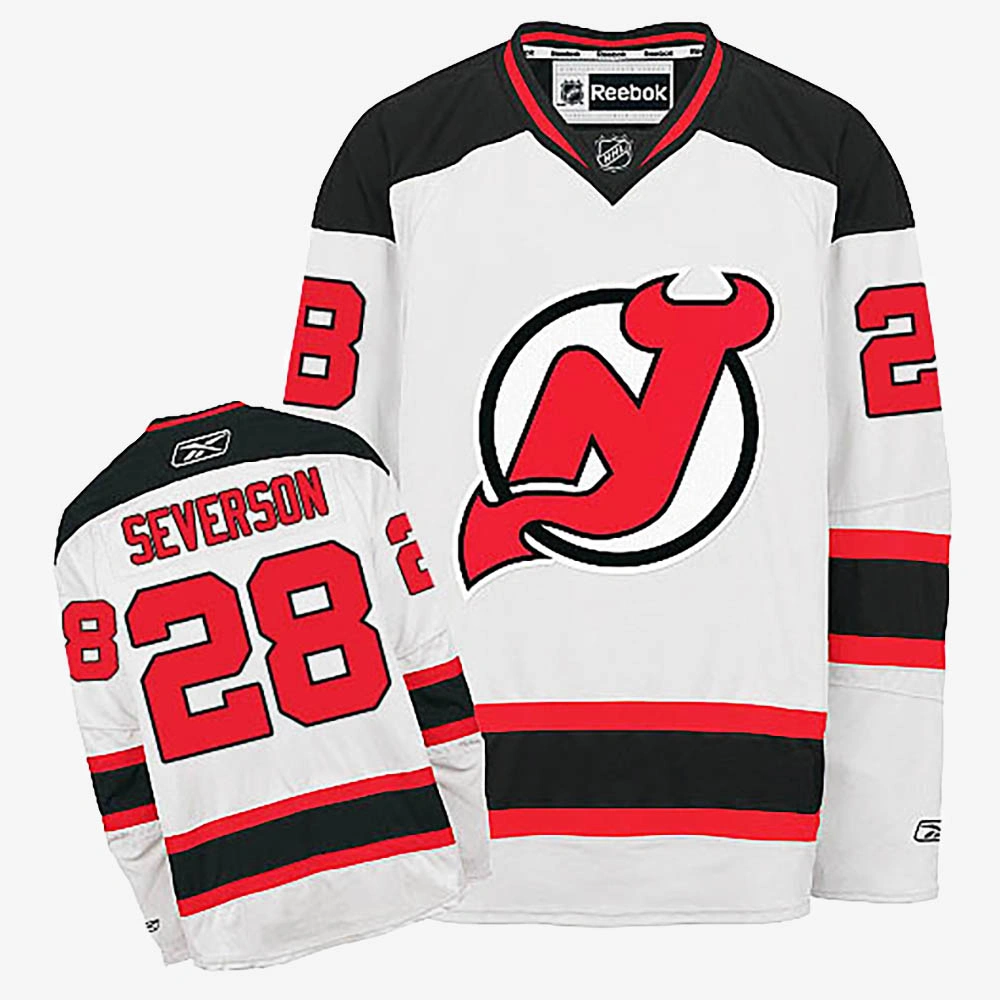 Women's Damon Severson New Jersey Devils White Away Jersey
