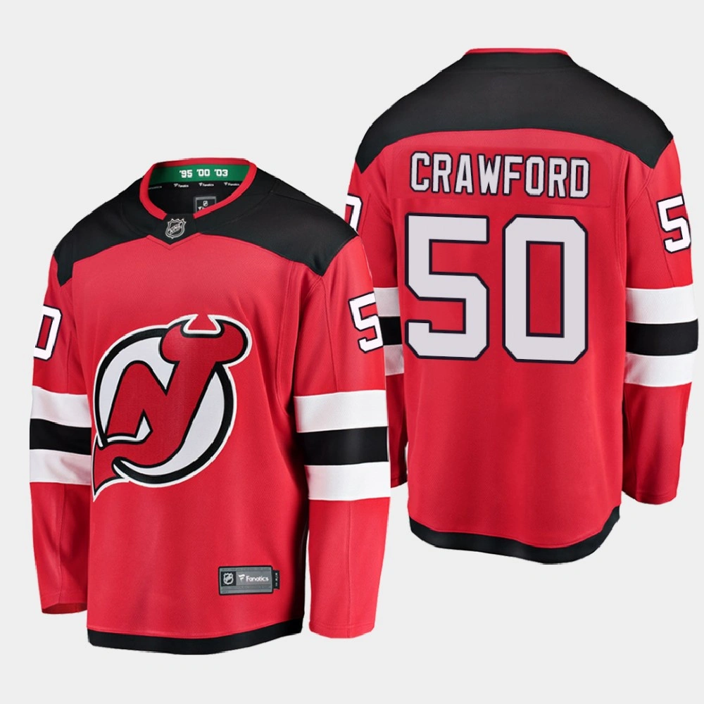 Youth New Jersey Devils Corey Crawford #50 Home 2020-21 Breakaway Player Red Jersey