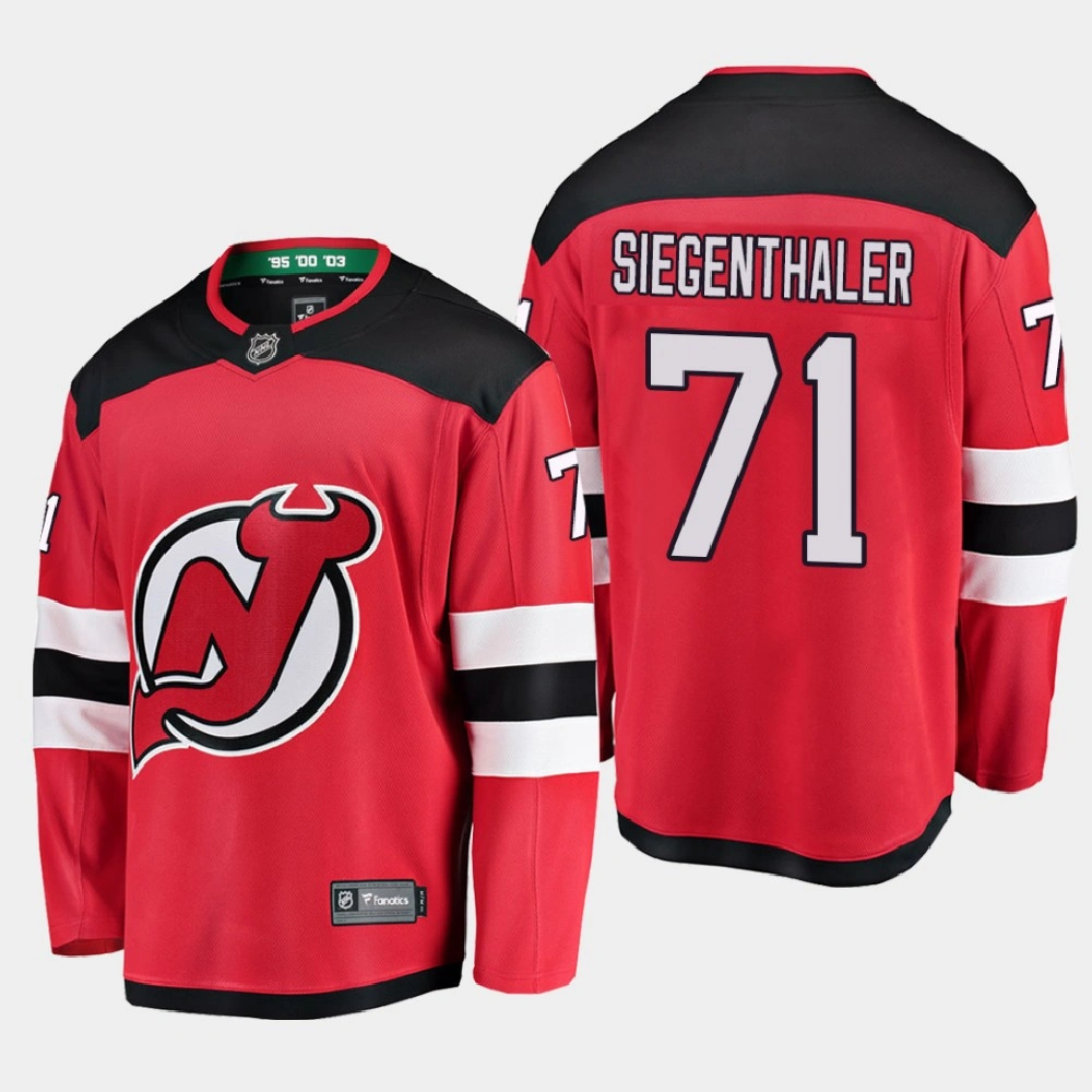 Youth New Jersey Devils Jonas Siegenthaler #71 Home 2021 Red Jersey