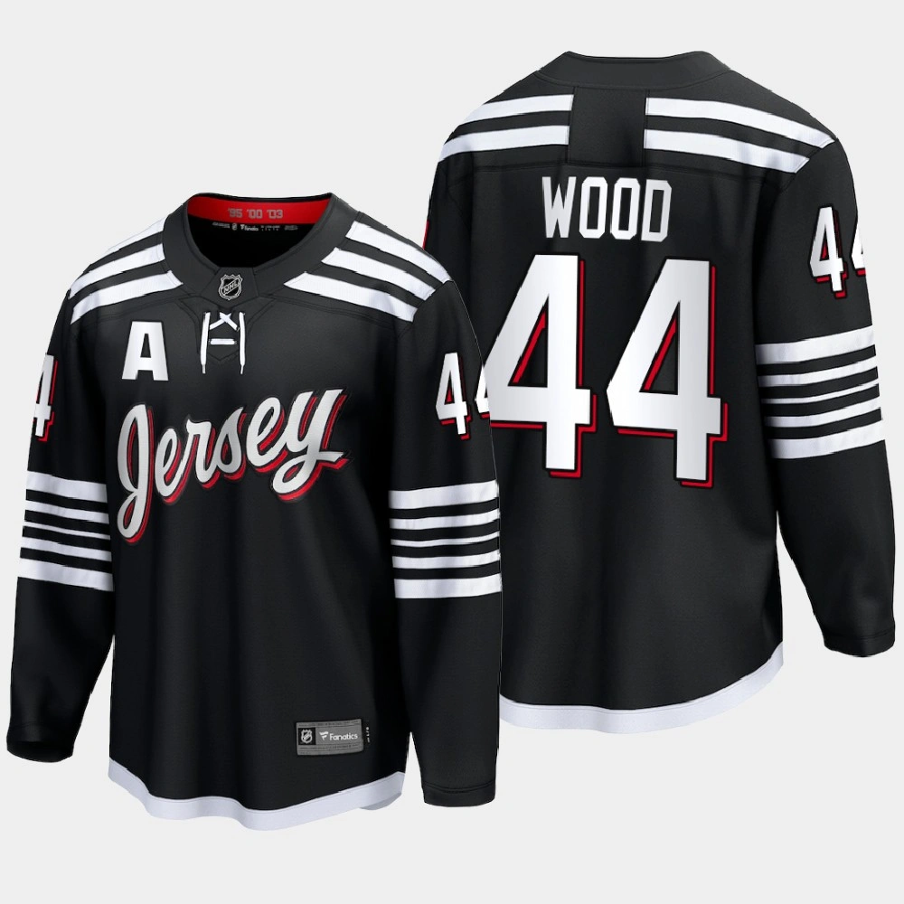 Miles Wood New Jersey Devils 2022 Alternate Premier Black Jersey Miles Wood New Jersey Devils 2022 Alternate Premier Black Jersey