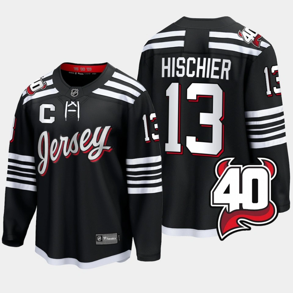 Nico Hischier New Jersey Devils 2022-23 40th Anniversary Alternate Black Jersey Nico Hischier New Jersey Devils 2022-23 40th Anniversary Alternate Black Jersey