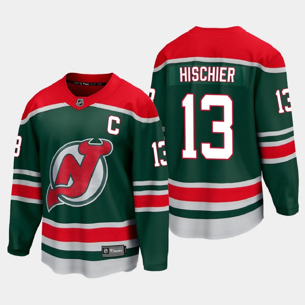 Youth New Jersey Devils Nico Hischier #13 Special Edition 2021 Green Jersey
