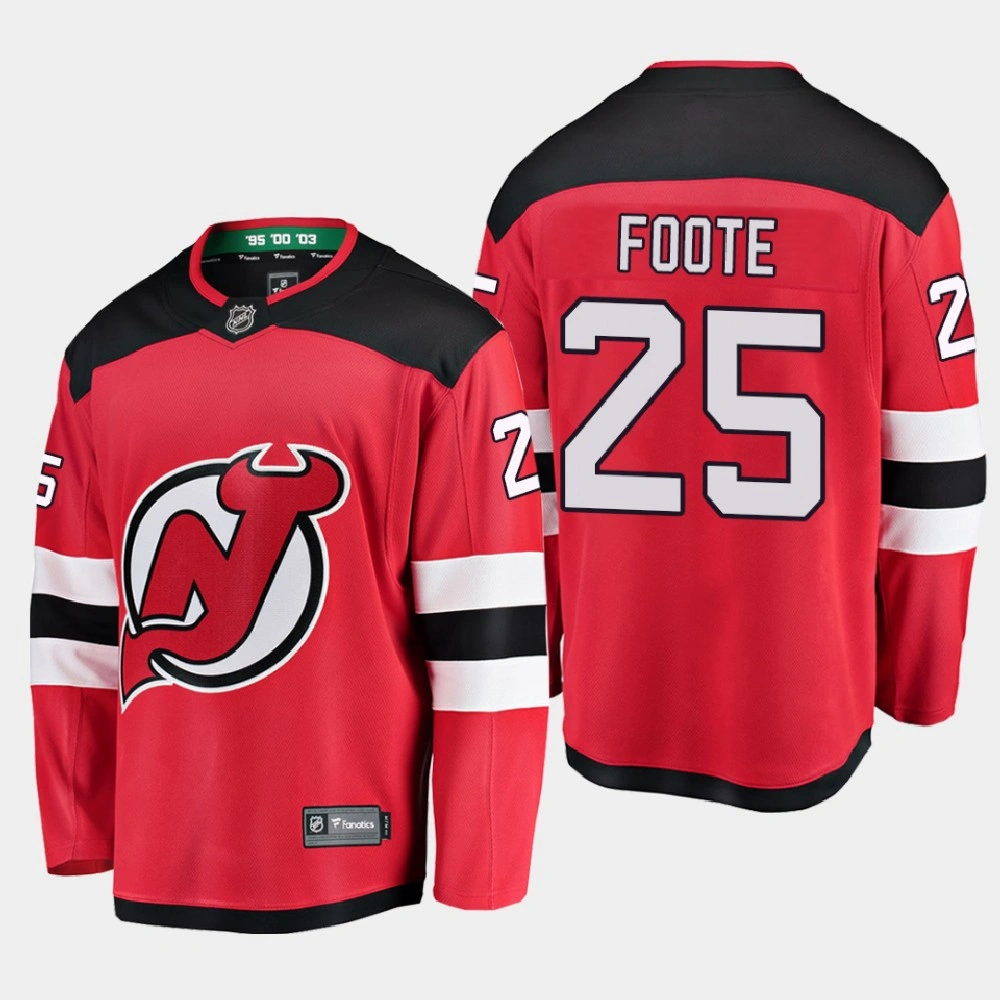 Men's New Jersey Devils Nolan Foote #25 Home 2021 Red Jersey