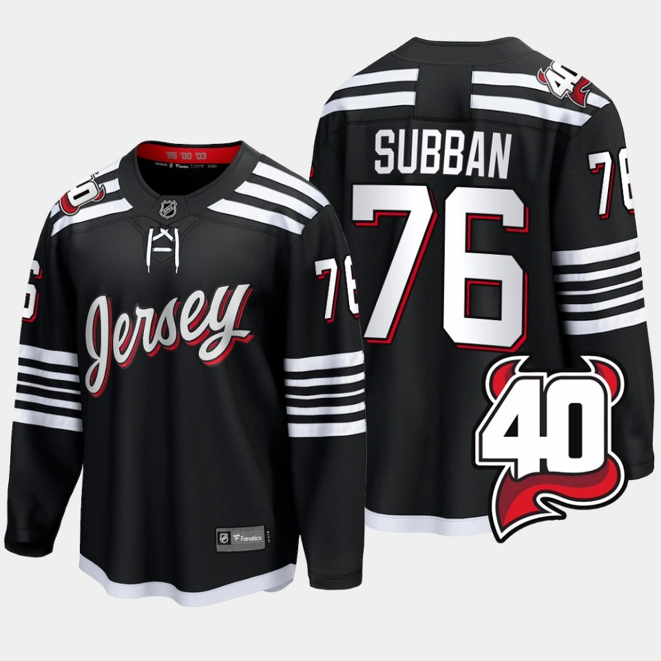 P.K. Subban New Jersey Devils 2022-23 40th Anniversary Alternate Black Jersey P.K. Subban New Jersey Devils 2022-23 40th Anniversary Alternate Black Jersey