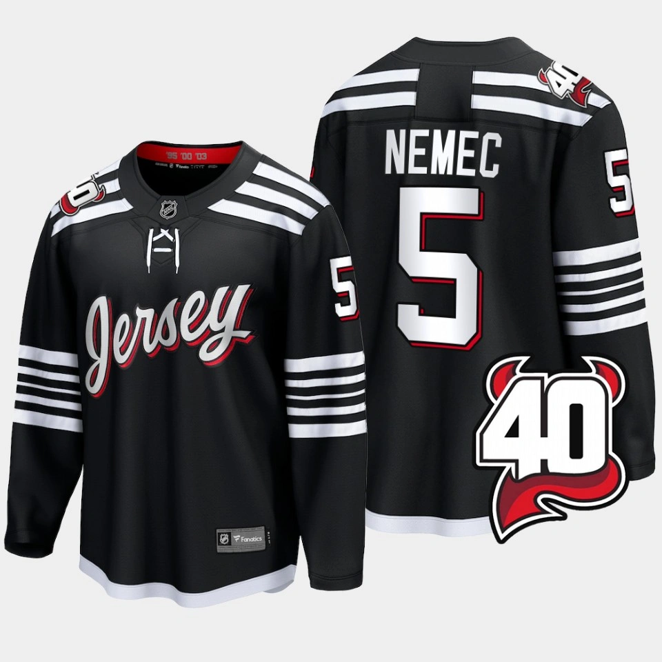 Simon Nemec New Jersey Devils Alternate 40th Anniversary Black Jersey