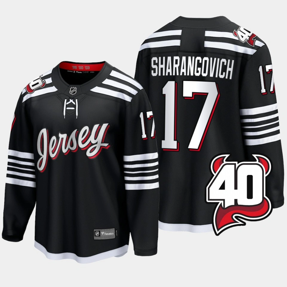 Women's Yegor Sharangovich New Jersey Devils 2022-23 40th Anniversary Alternate Black Jersey Women's Yegor Sharangovich New Jersey Devils 2022-23 40th Anniversary Alternate Black Jersey