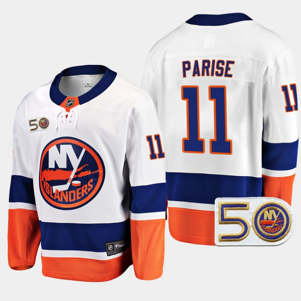 Youth New York Islanders Zach Parise 2022-23 50th Anniversary White #11 Jersey Away