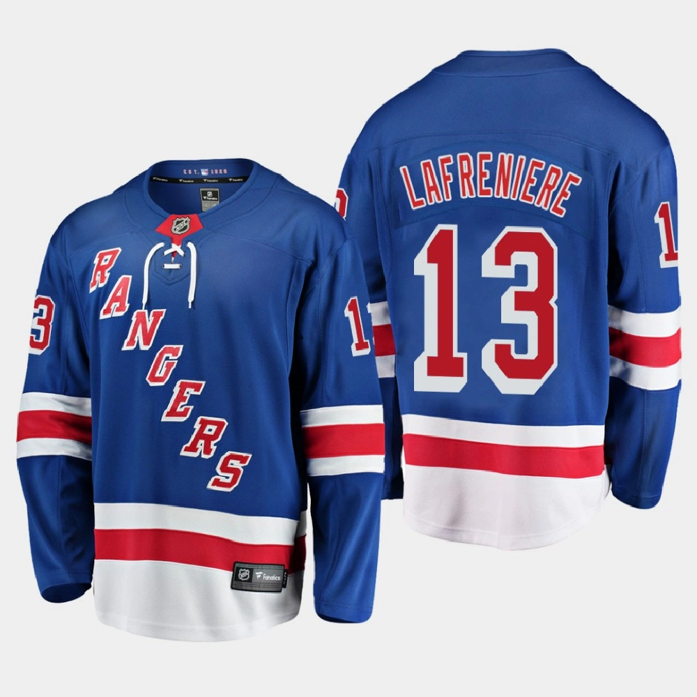 Women's New York Rangers Alexis Lafreniere #13 Home 2020-21 Breakaway Blue Jersey