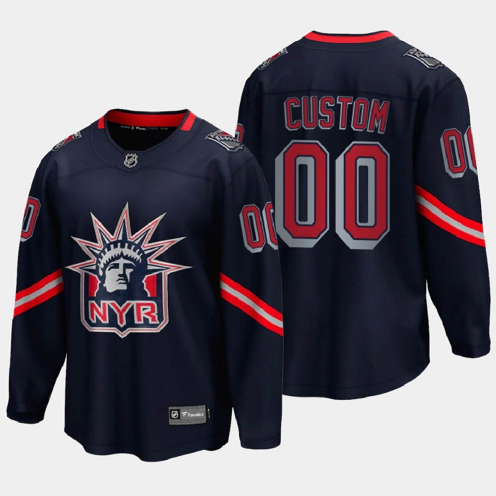 Women's New York Rangers Custom #00 Reverse Retro Special Edition Navy Jersey Women's New York Rangers Custom #00 Reverse Retro Special Edition Navy Jersey