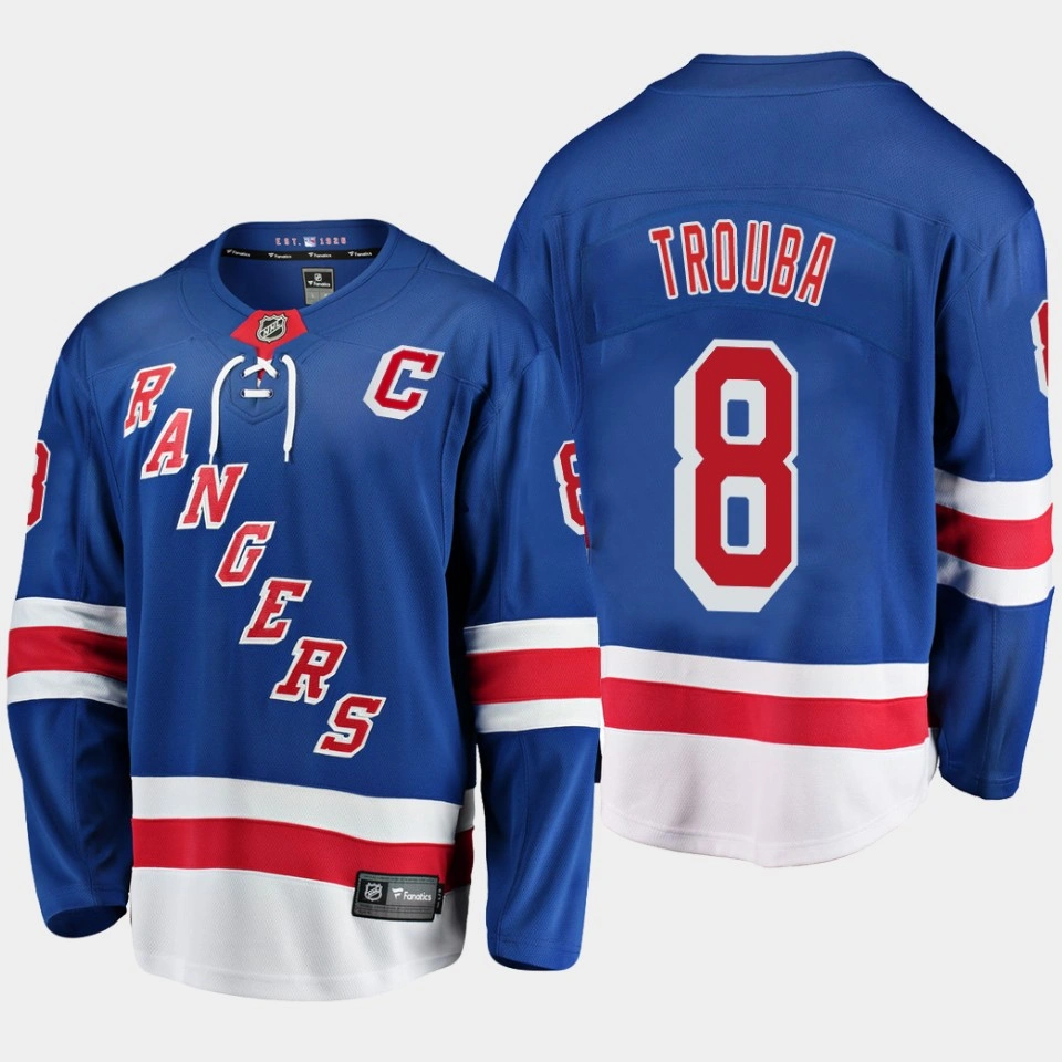 Jacob Trouba New York Rangers Home Captain Patch Blue Jersey
