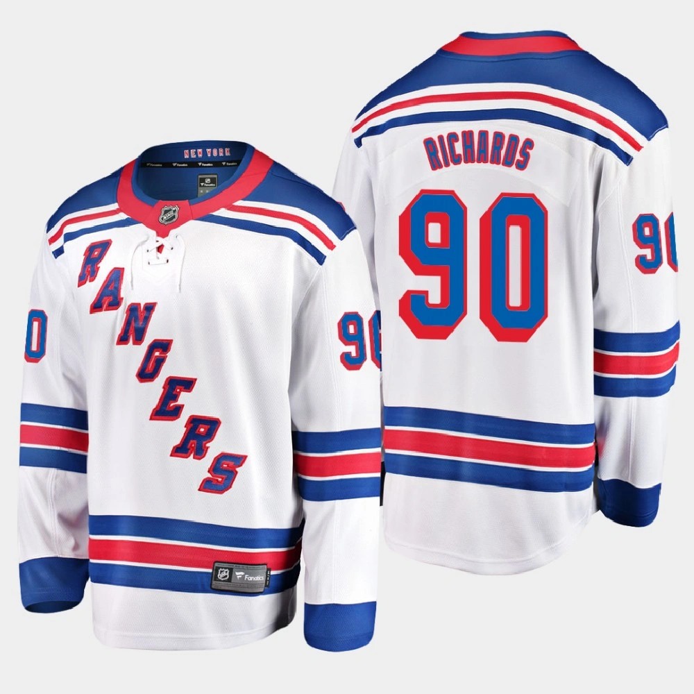 Youth New York Rangers Justin Richards #90 Away 2021 White Jersey