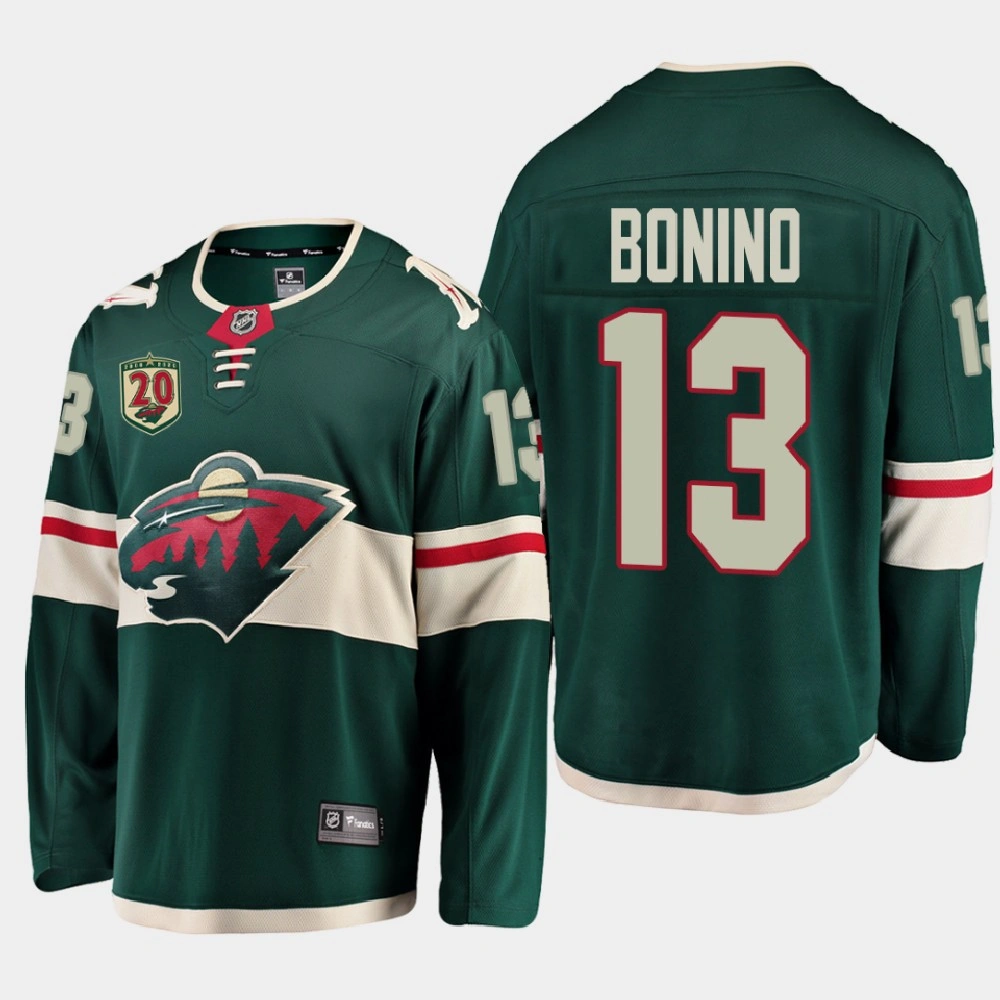 Minnesota Wild #13 Nick Bonino 2020-21 20th Anniversary Home Black Jersey