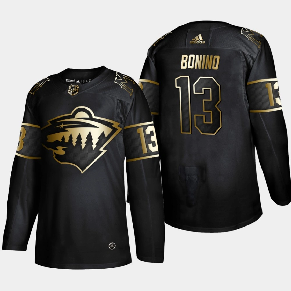 Youth Minnesota Wild Nick Bonino #13 Golden Edition Black Authentic Player Jersey