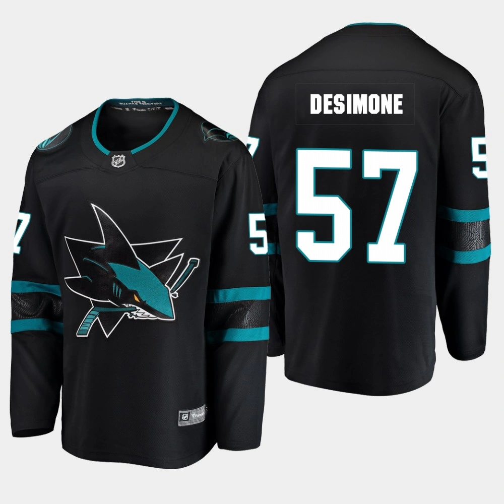San Jose Sharks Nick DeSimone #57 2019 Alternate Breakaway Player Black Jersey