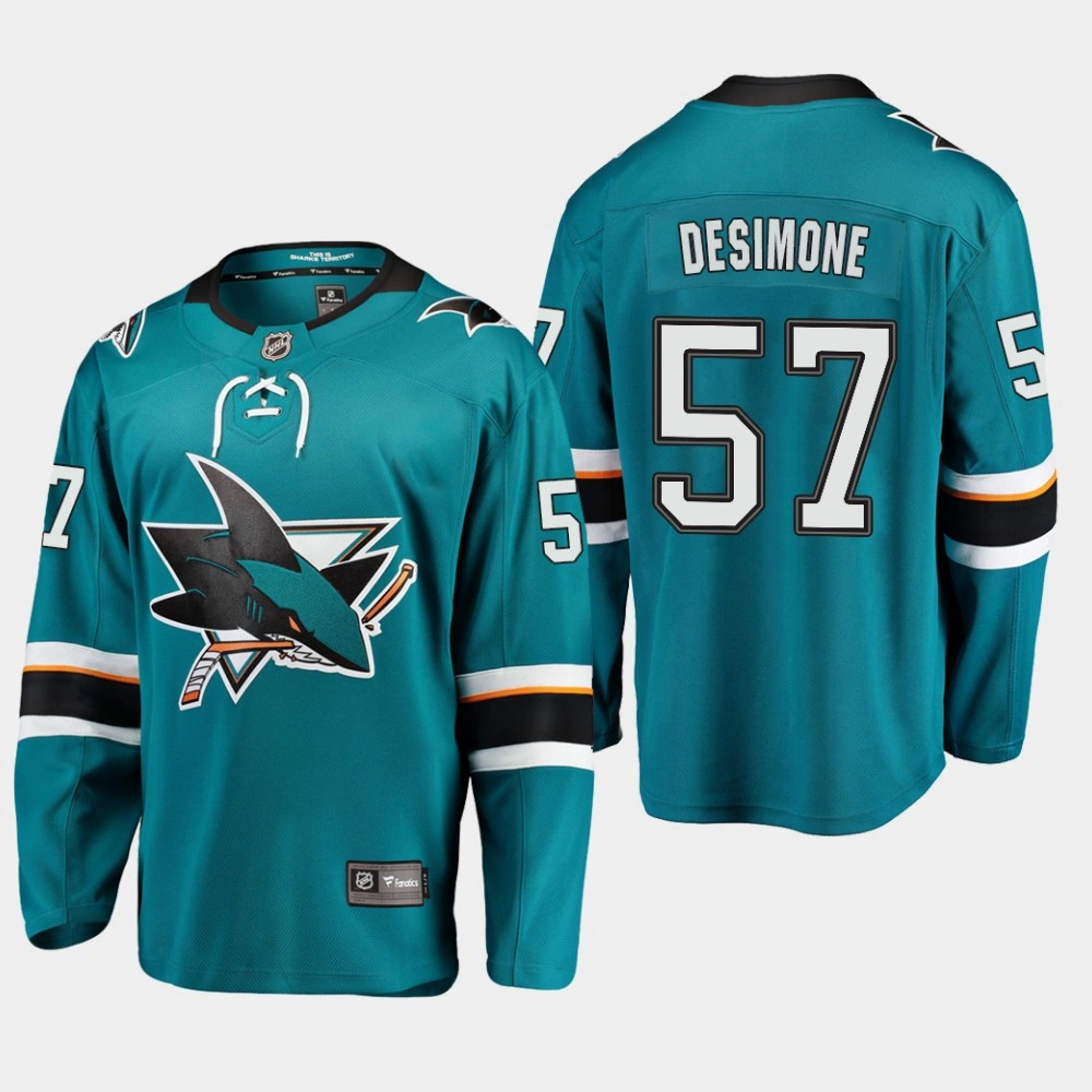 San Jose Sharks Nick DeSimone #57 2019 Home Breakaway Player Teal Jersey