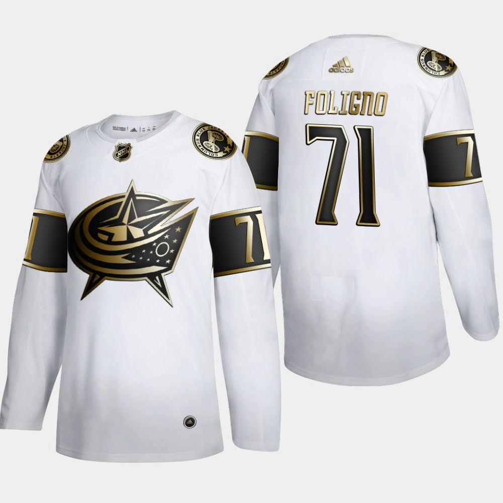 Women's Columbus Blue Jackets Nick Foligno #71 NHL Golden Edition White Authentic Jersey