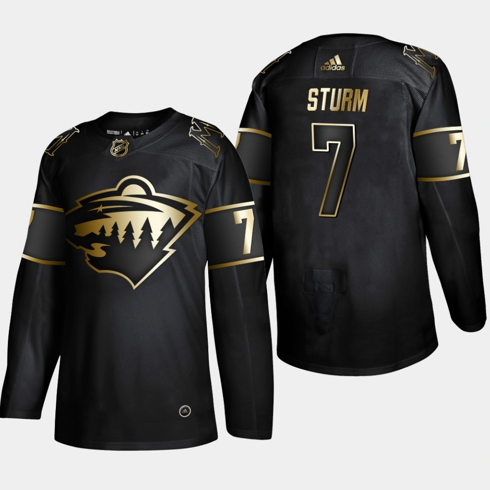Women's Minnesota Wild Nico Sturm #7 2019 NHL Golden Edition Authentic Player Jersey - Black Women's Minnesota Wild Nico Sturm #7 2019 NHL Golden Edition Authentic Player Jersey - Black