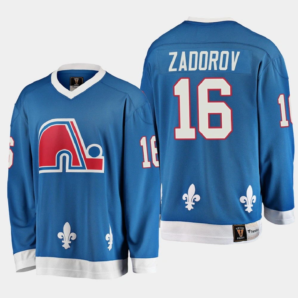 Youth Quebec Nordiques Nikita Zadorov #16 Vintage Blue 25th Throwback Jersey