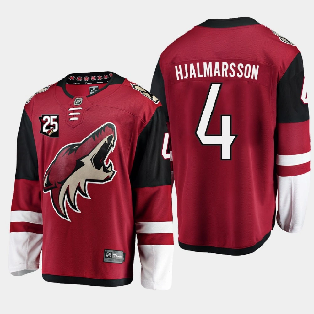 Arizona Coyotes #4 Niklas Hjalmarsson 2020-21 25th Anniversary Home Red Jersey Arizona Coyotes #4 Niklas Hjalmarsson 2020-21 25th Anniversary Home Red Jersey